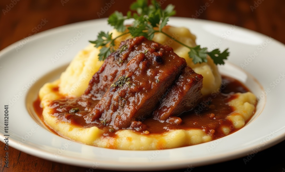 Delicious beef brisket with creamy mash Delicious beef brisket with creamy mash