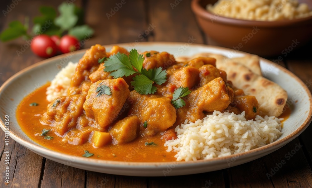 Delicious chicken curry with rice Delicious chicken curry with rice