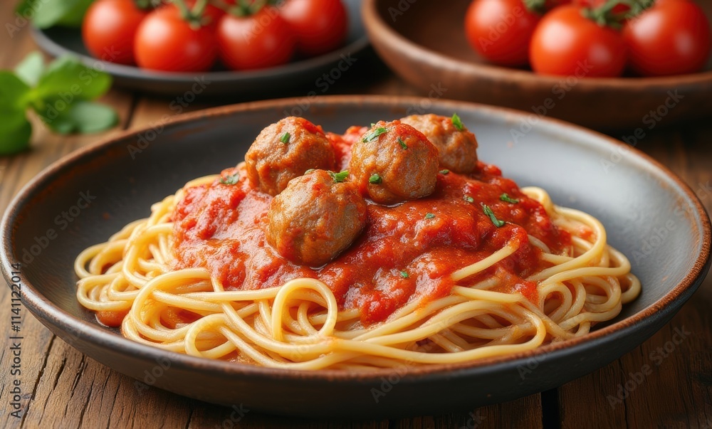 Delicious spaghetti with meatballs Delicious spaghetti with meatballs