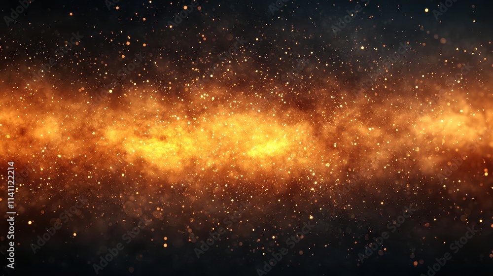 Naklejka premium Abstract Cosmic Background with Glowing Dust and Bright Stars