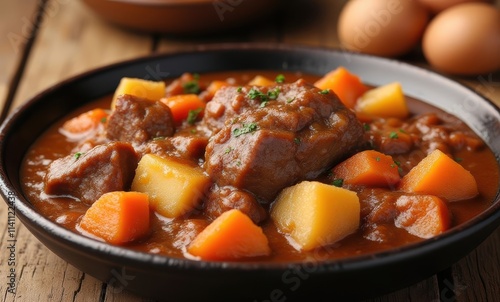 Delicious beef stew with vegetables