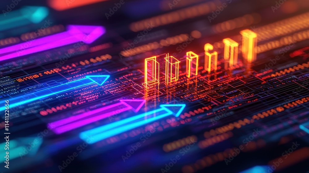 Abstract Data Visualization with Colorful Arrows and Charts Abstract Data Visualization with Colorful Arrows and Charts