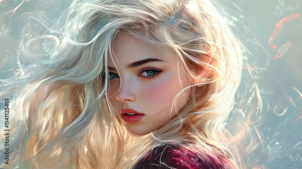 beautiful girl with trimmed blond hair beautiful girl with trimmed blond hair