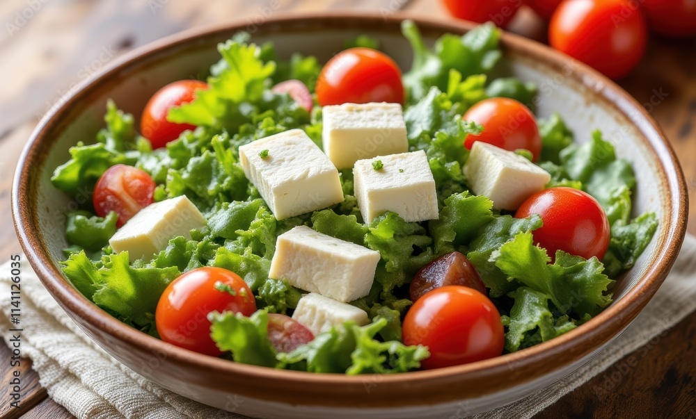 Fresh salad with tomatoes and cheese Fresh salad with tomatoes and cheese