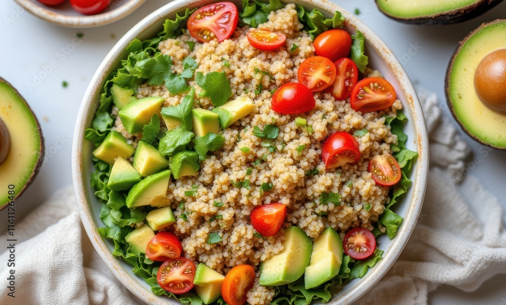 Vibrant quinoa salad with fresh toppings Vibrant quinoa salad with fresh toppings