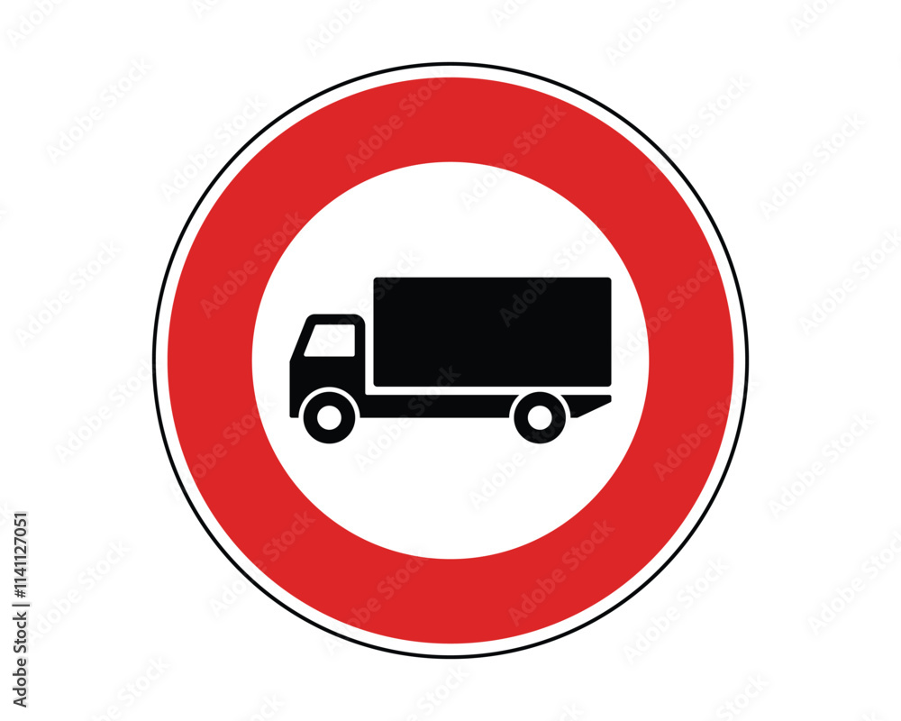 No Trucks Allowed Sign Vector Indicating Prohibition for Trucks and Heavy Vehicles Exceeding 3500 kg, Perfect for Road Safety and Traffic Management, High-Quality Vector Stock Image No Trucks Allowed Sign Vector Indicating Prohibition for Trucks and Heavy Vehicles Exceeding 3500 kg, Perfect for Road Safety and Traffic Management, High-Quality Vector Stock Image