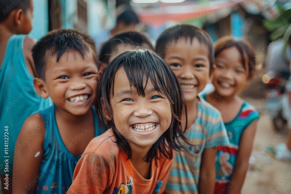 Portrait of asian children smiling and looking at the camera. Portrait of asian children smiling and looking at the camera.