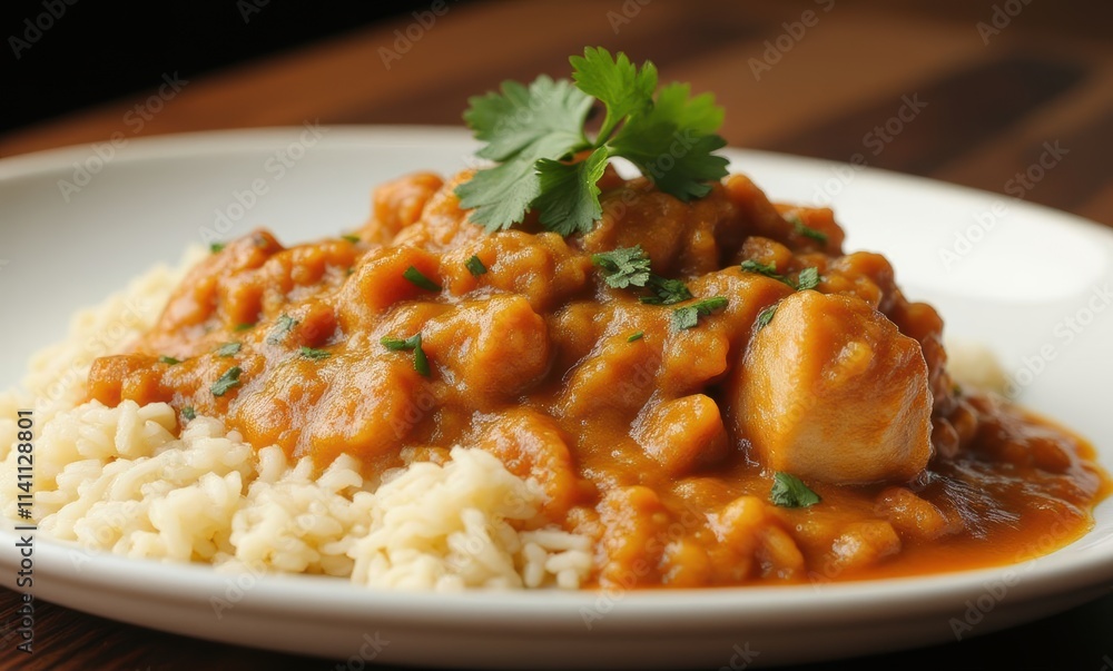 Delicious chicken curry with rice Delicious chicken curry with rice