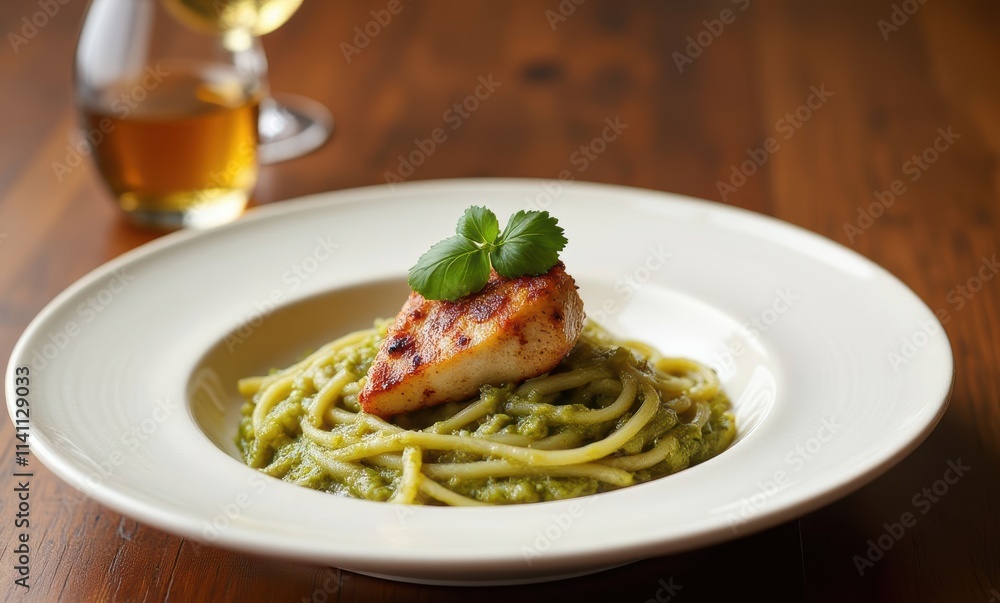 Delicious seafood pasta with vibrant sauce Delicious seafood pasta with vibrant sauce