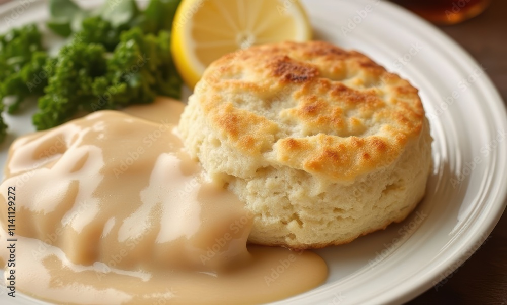Delicious biscuit with creamy sauce Delicious biscuit with creamy sauce