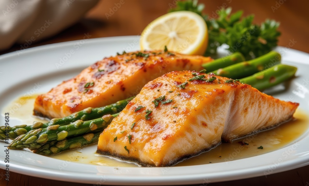 Delicious grilled salmon with asparagus Delicious grilled salmon with asparagus