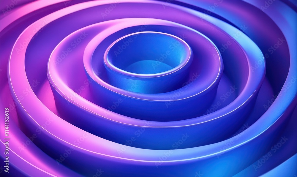 Futuristic Abstract Design with Concentric Circles and Bioluminescent Lighting in Blue and Purple Futuristic Abstract Design with Concentric Circles and Bioluminescent Lighting in Blue and Purple