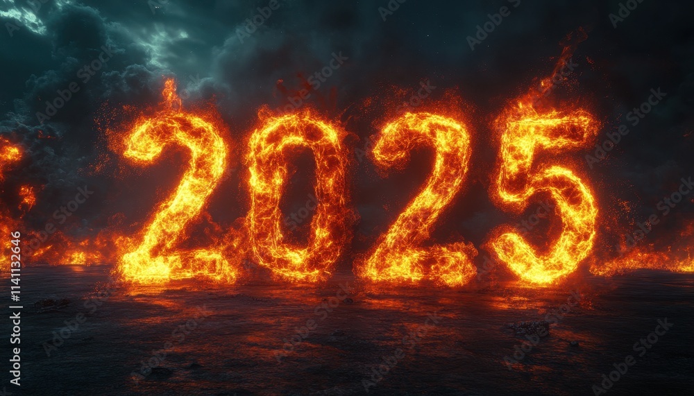 Fiery Numbers Two Thousand Twenty Five Emblaze The Night Sky Fiery Numbers Two Thousand Twenty Five Emblaze The Night Sky
