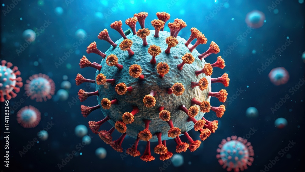 rendering of a coronavirus particle, viral, threat, microscopic, medical, disease, pandemic, outbreak, infection, health rendering of a coronavirus particle, viral, threat, microscopic, medical, disease, pandemic, outbreak, infection, health