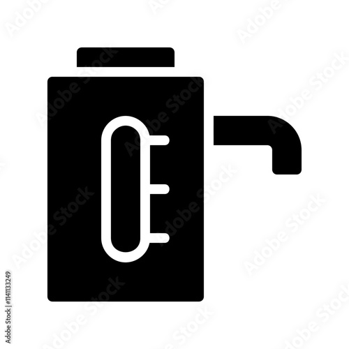 Water Heater Silhouette Icon. Concept of Home Appliance and Water Heating.