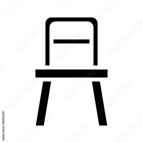 Chair icon. Concept of furniture, seating, and comfort.