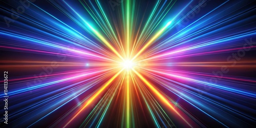 Light ray star abstract background with glowing and flickering laser rays from bottom to top, light, ray, star, abstract