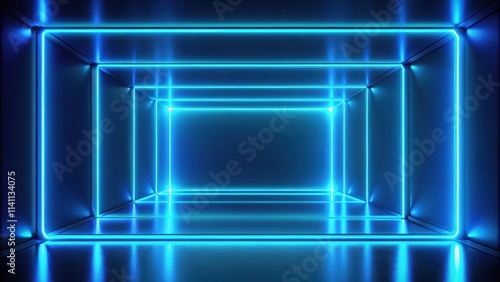 Abstract blue neon background with futuristic render design, neon, abstract, blue, background,render, futuristic, design