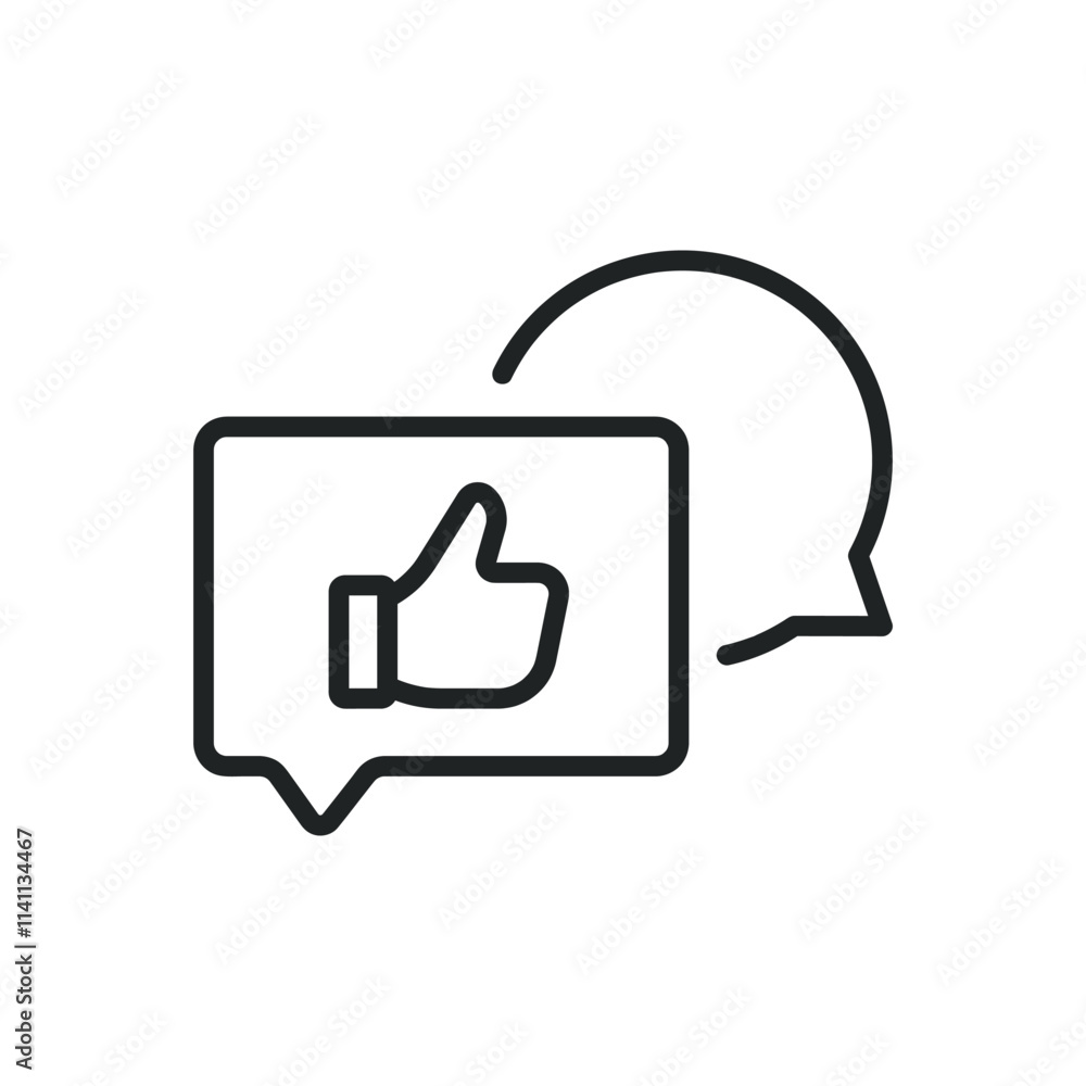Positive feedback thin line icons. Editable stroke and Perfect pixel on transparent background Positive feedback thin line icons. Editable stroke and Perfect pixel on transparent background