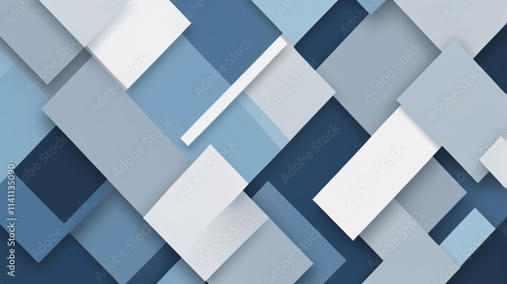 Sleek square pattern in blue, white, and gray tones, ideal for professional presentations and business branding. Sleek square pattern in blue, white, and gray tones, ideal for professional presentations and business branding.