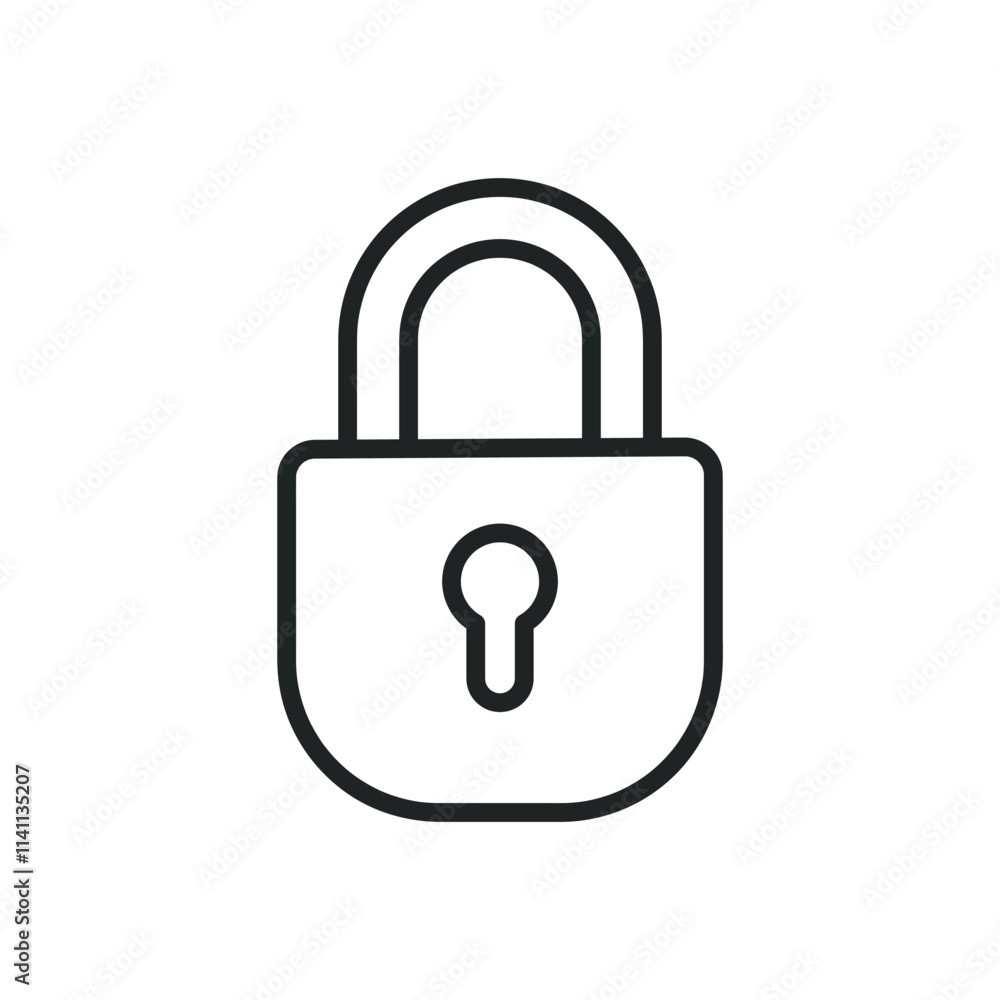 Padlock thin line icons. Editable stroke and Perfect pixel on transparent background Padlock thin line icons. Editable stroke and Perfect pixel on transparent background