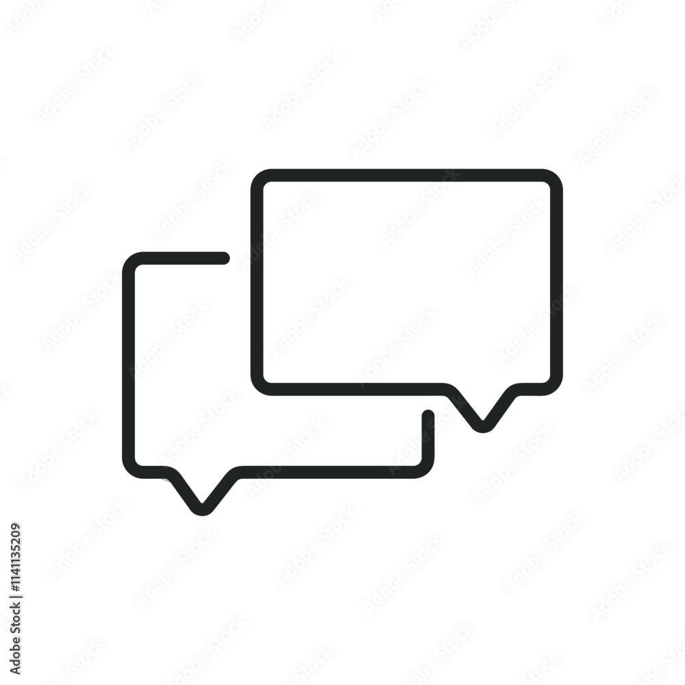Chat, speech bubble thin line icons. Editable stroke and Perfect pixel on transparent background Chat, speech bubble thin line icons. Editable stroke and Perfect pixel on transparent background