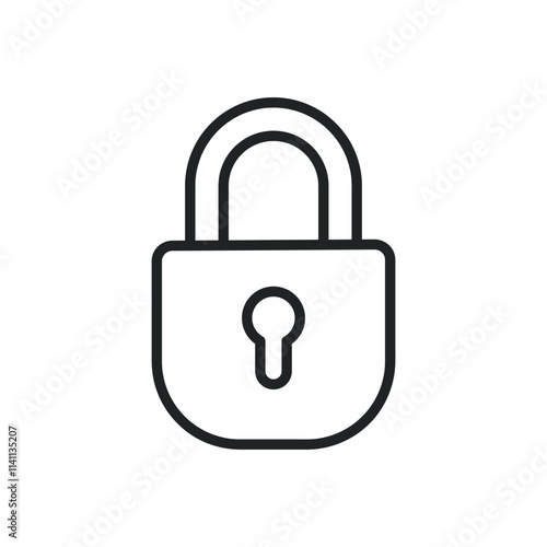 Padlock thin line icons. Editable stroke and Perfect pixel on transparent background