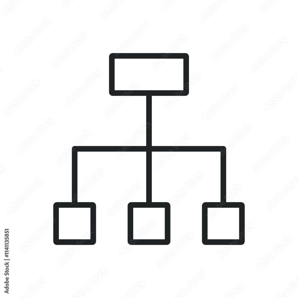 Hierarchy, organization thin line icons. Editable stroke and Perfect pixel on transparent background Hierarchy, organization thin line icons. Editable stroke and Perfect pixel on transparent background