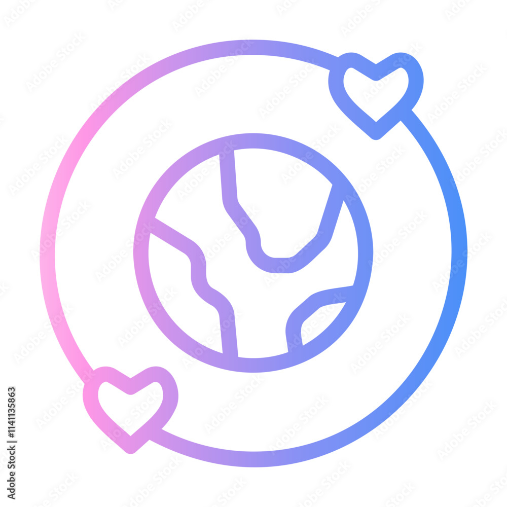 global donation Line Gradient Icon global donation Line Gradient Icon