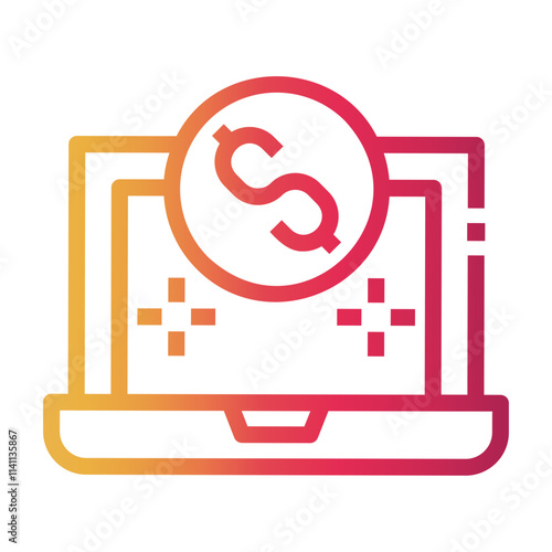 online donation Line Gradient Icon