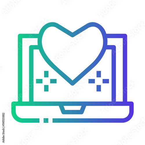 online charity Line Gradient Icon