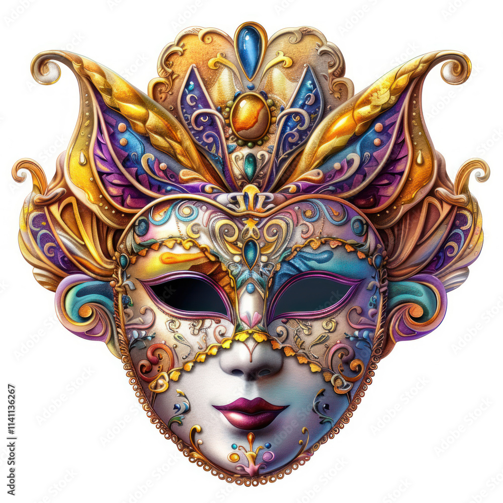 Venetian mask on a white background. clipart Venetian mask on a white background. clipart