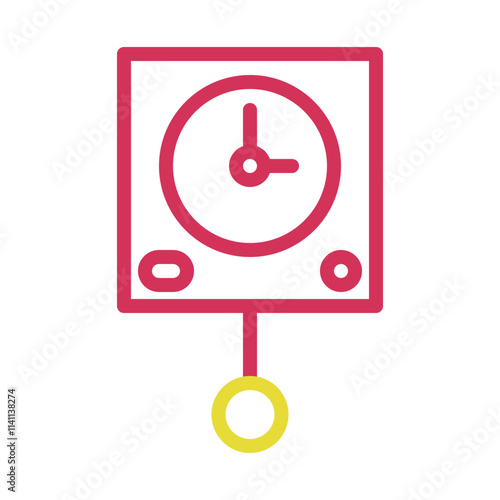 Pendulum Clock Icon, Time and Measurement Concept