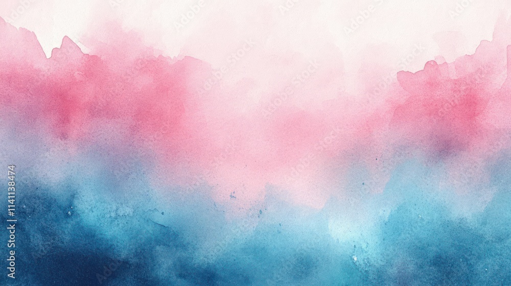 Watercolor Abstract Sky Blue and Pink Texture Background Watercolor Abstract Sky Blue and Pink Texture Background