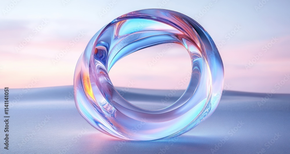 Surreal Translucent Ring with Pastel Colors and Reflections Surreal Translucent Ring with Pastel Colors and Reflections
