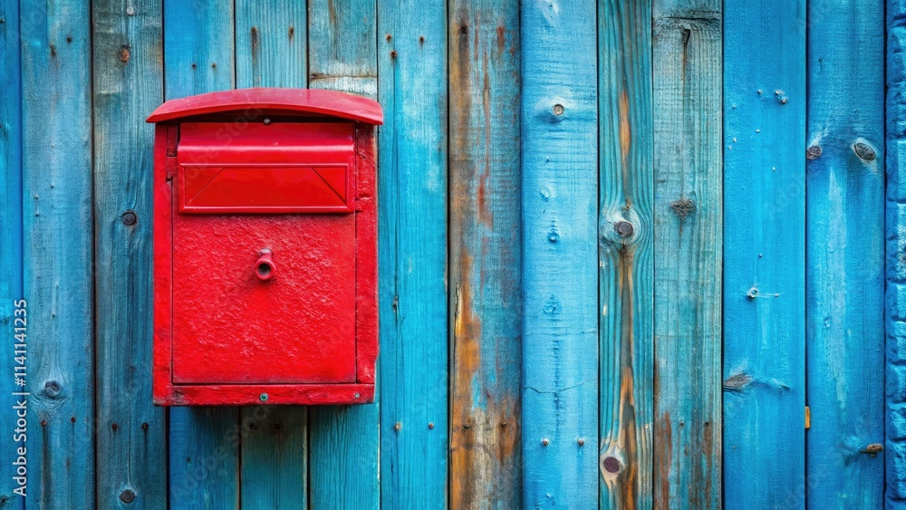 Deep focus captures a rural scene's detail – a red mailbox and blue door, contrasting vividly against the blurred background. Deep focus captures a rural scene's detail – a red mailbox and blue door, contrasting vividly against the blurred background.