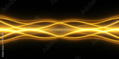 Yellow glowing lines over black background with streaming energy ,  render, abstract, neon, wallpaper, glowing