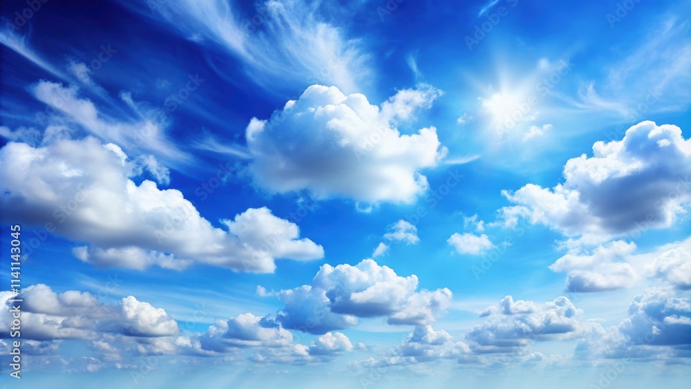A peaceful blue sky with fluffy white clouds , relaxation, serene, nature, tranquil, scenic, peaceful, beauty, weather A peaceful blue sky with fluffy white clouds , relaxation, serene, nature, tranquil, scenic, peaceful, beauty, weather