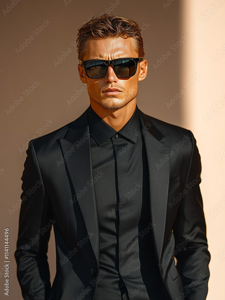 Stylish Portrait of a Man Wearing Sunglasses Stylish Portrait of a Man Wearing Sunglasses