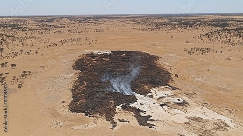 Climate change strips agricultural areas of their greenery, leaving behind barren land as global warming intensifies droughts and disrupts ecosystems. photo