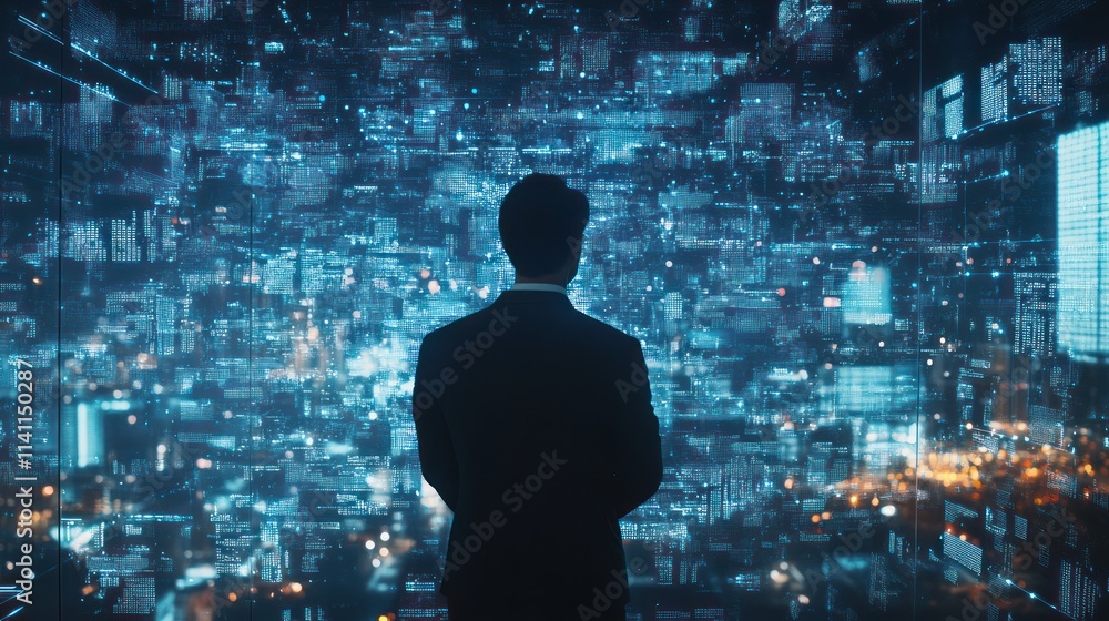 Futuristic business digital financial data technology Futuristic business digital financial data technology