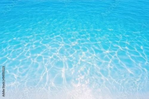 The water is blue and has ripples