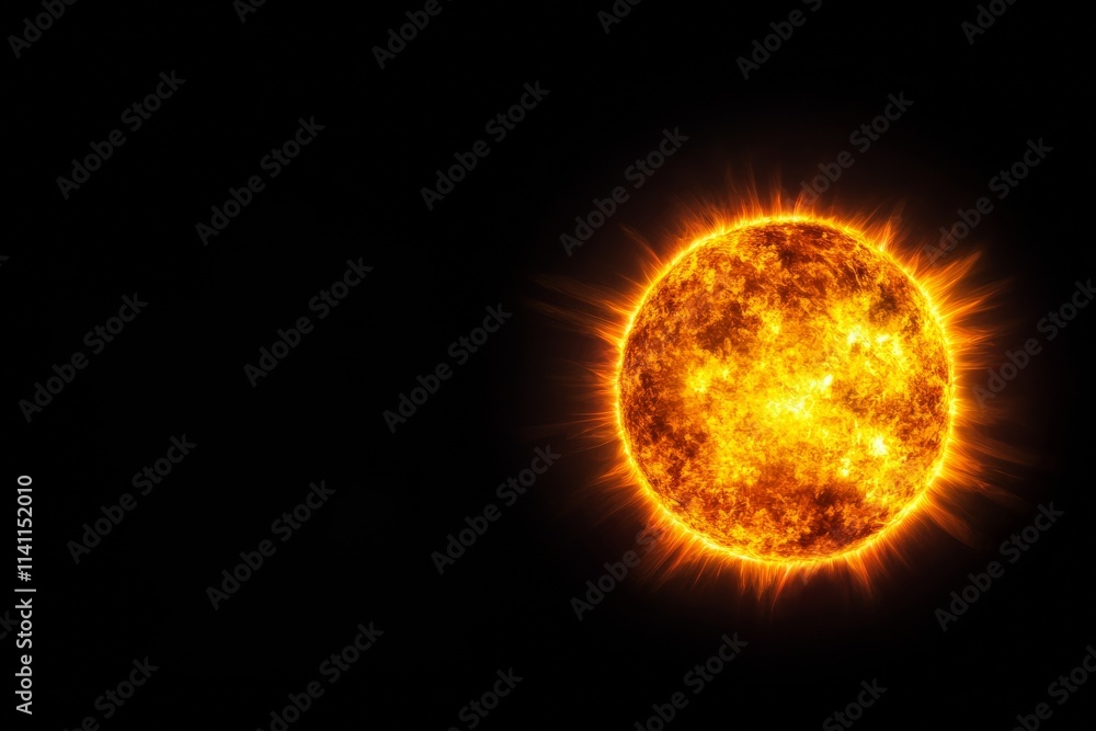Fototapeta premium A close up of a sun with a black background