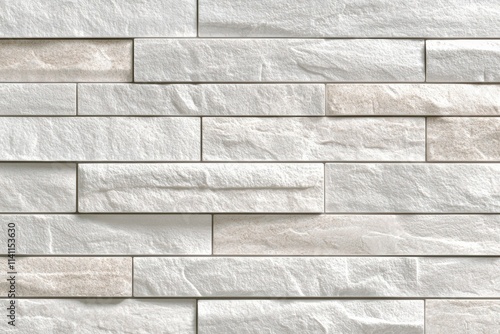 A white brick wall with a few brown bricks photo