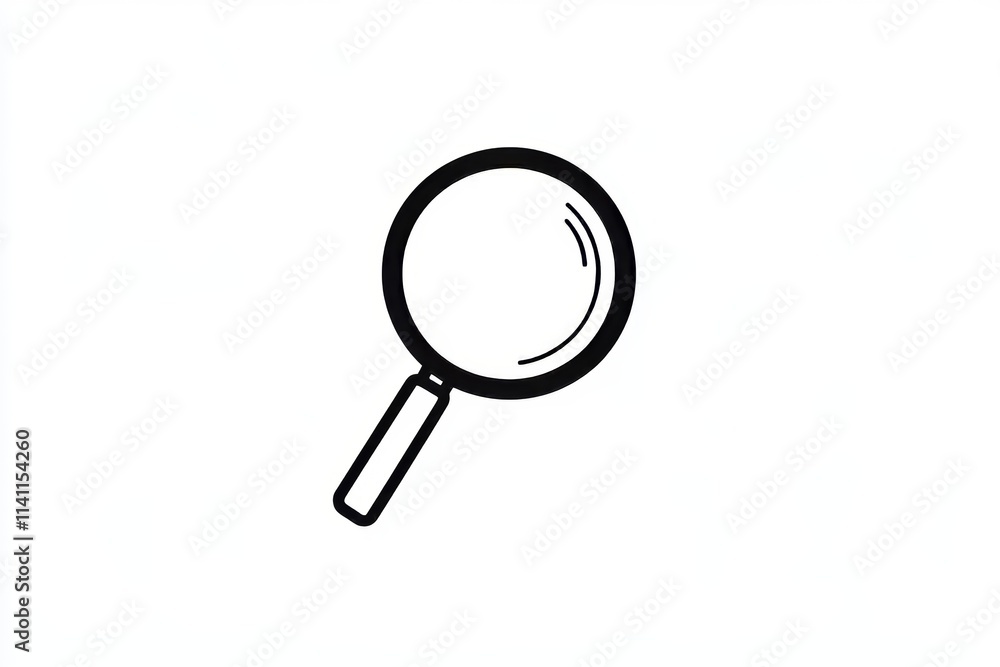 Magnifying glass icon on white background Magnifying glass icon on white background
