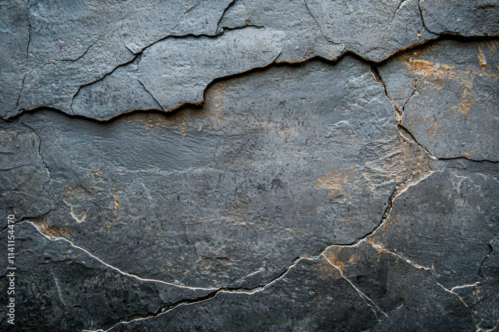 A large rock with cracks and holes A large rock with cracks and holes