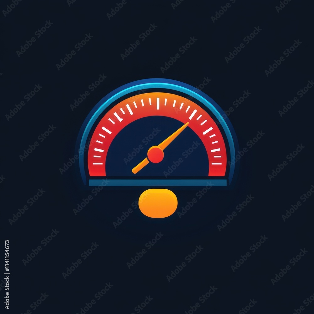 A colorful gauge displaying a measurement with a needle pointing to a value. A colorful gauge displaying a measurement with a needle pointing to a value.