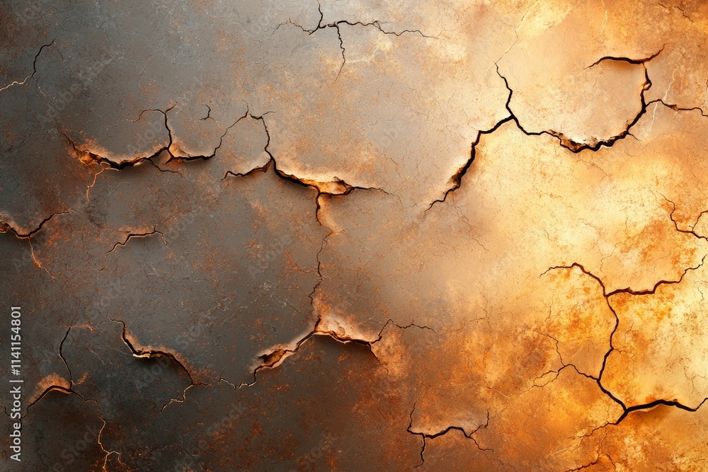 A wall with cracks and holes in it A wall with cracks and holes in it