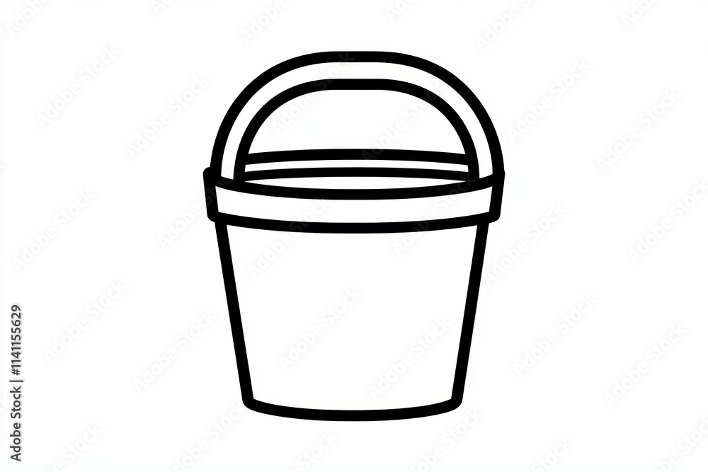Minimalist black and white outline of a bucket icon Minimalist black and white outline of a bucket icon