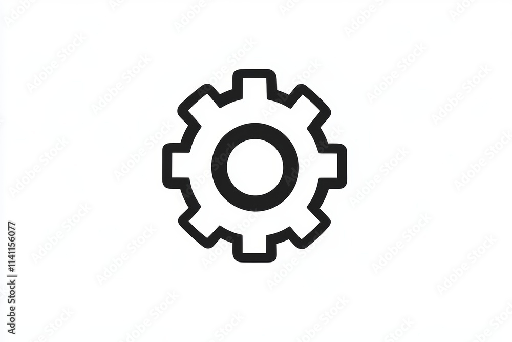 Minimal gear icon symbolizing settings and configuration Minimal gear icon symbolizing settings and configuration
